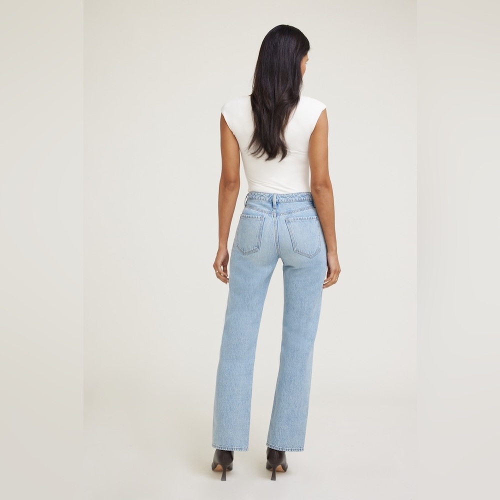 Dynamite Straight Leg Jeans in Light Wash Blue - Picture 2 of 8